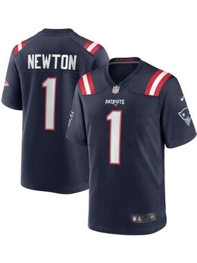 Nike Cam Newton Numver 1 Navy New England Patriots Game Jersey